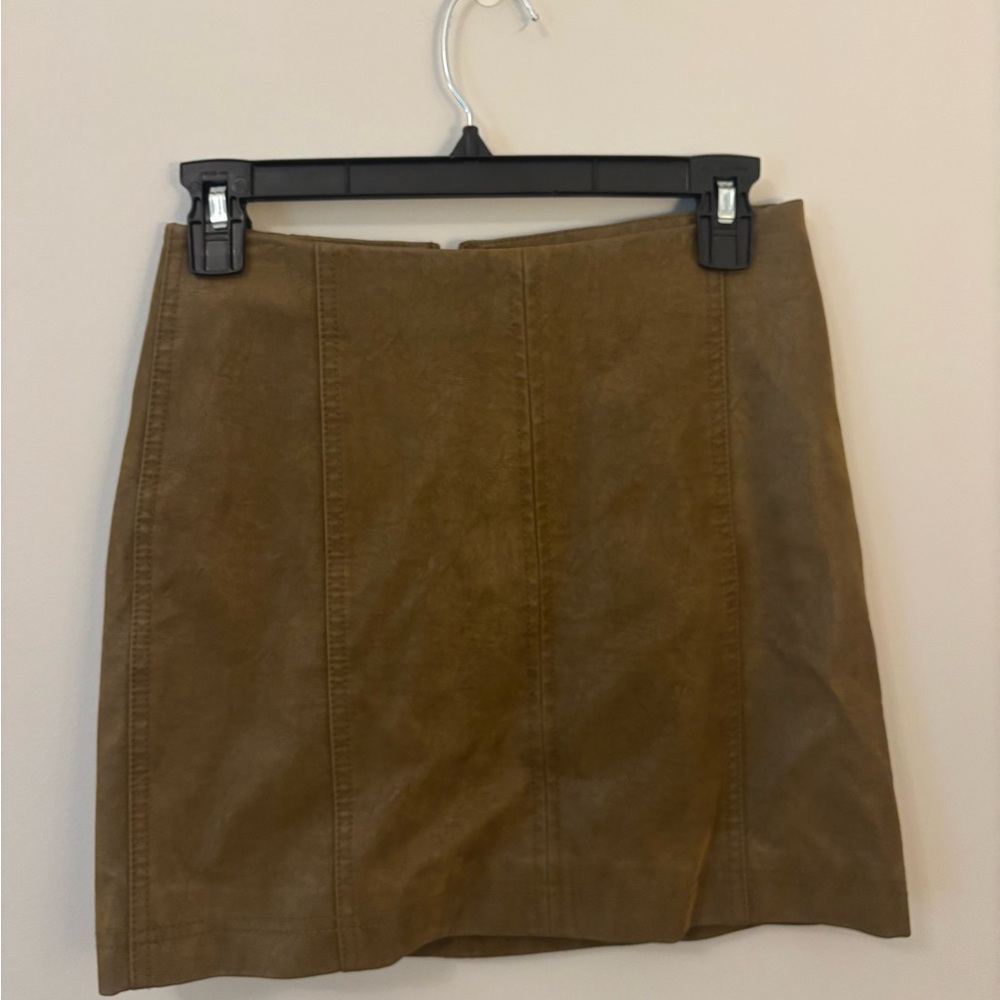 Free People Tan Pencil Skirt